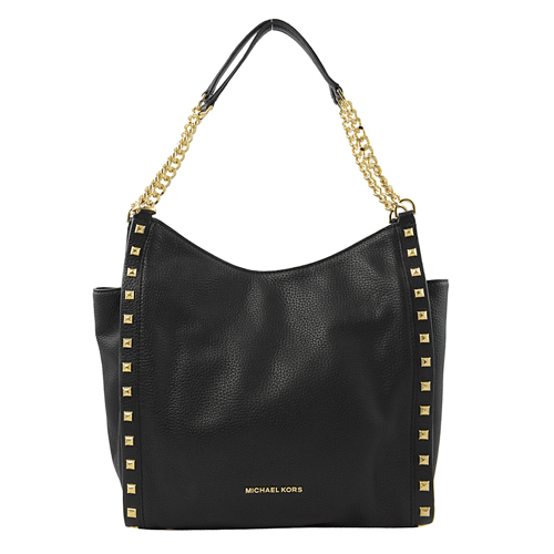 MICHAEL KORS NEWBURY 鉚釘金鍊肩背包.黑