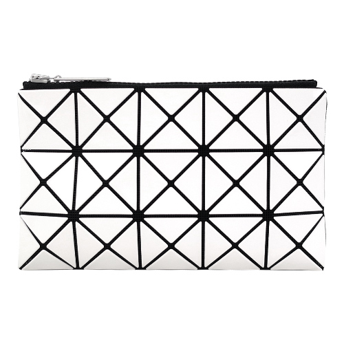 ISSEY MIYAKE 三宅一生 BAOBAO 3x5幾何方格長型亮面零錢手拿包-白