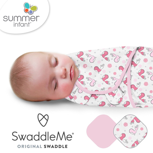 美國Summer Infant 聰明懶人育兒包巾-純棉 S-2入 浪漫粉鵲