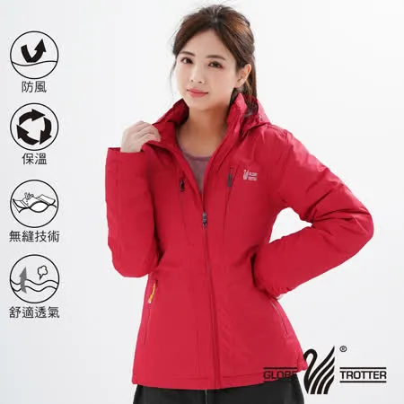 【遊遍天下】女款防風透濕保暖無車縫羽絨機能外套22009紅色
