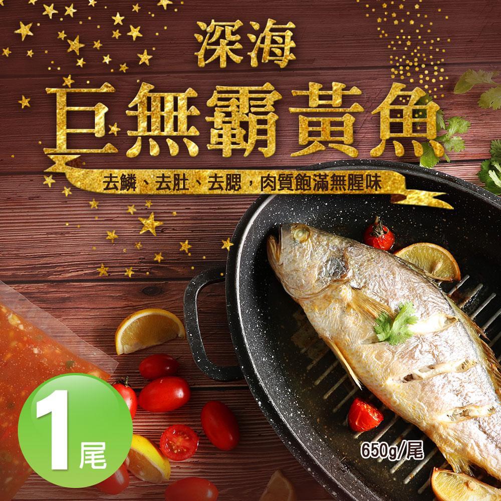 【築地一番鮮】巨無霸野生深海黃魚1尾(約650g/尾)-任選