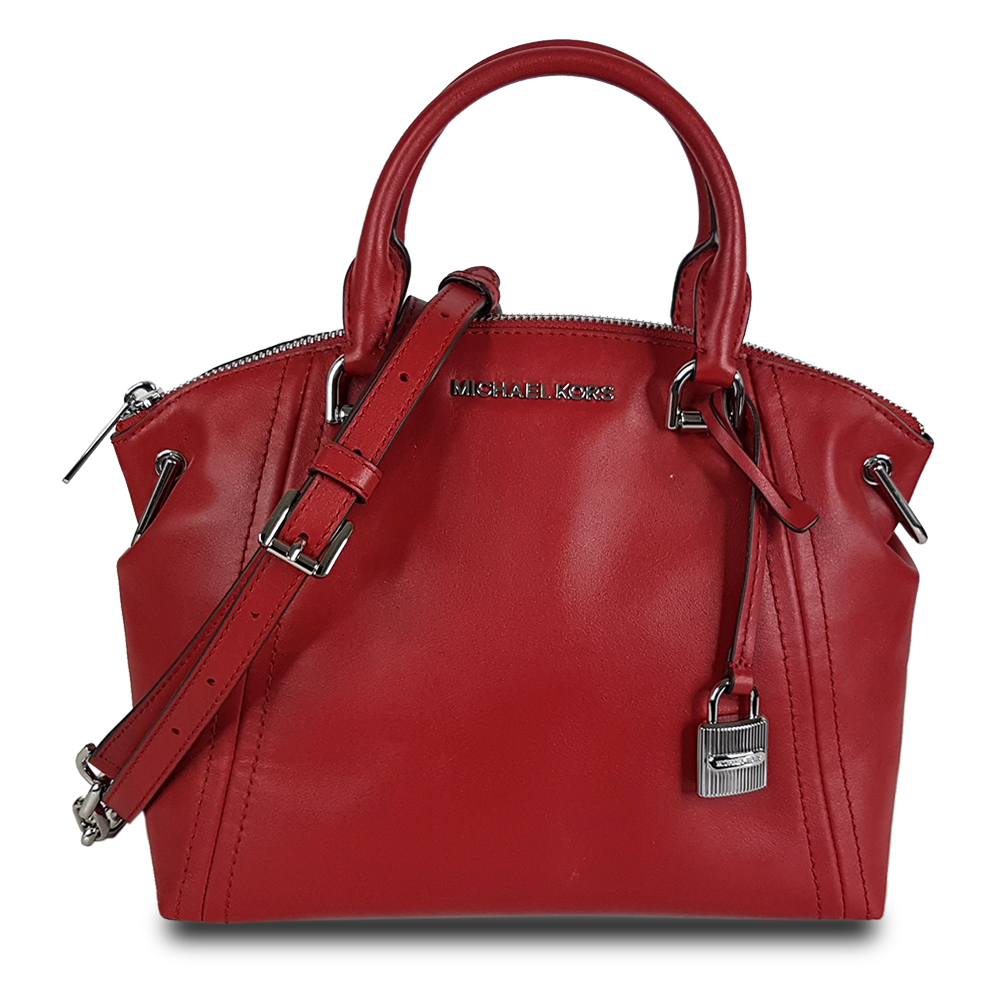 MICHAEL KORS 專櫃款真皮休閒淑女水餃包-紅色