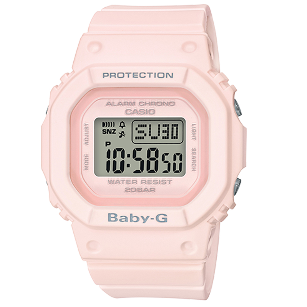 BABY G 數字電子女錶 橡膠錶帶 粉 防水200米 BGD-560-4D