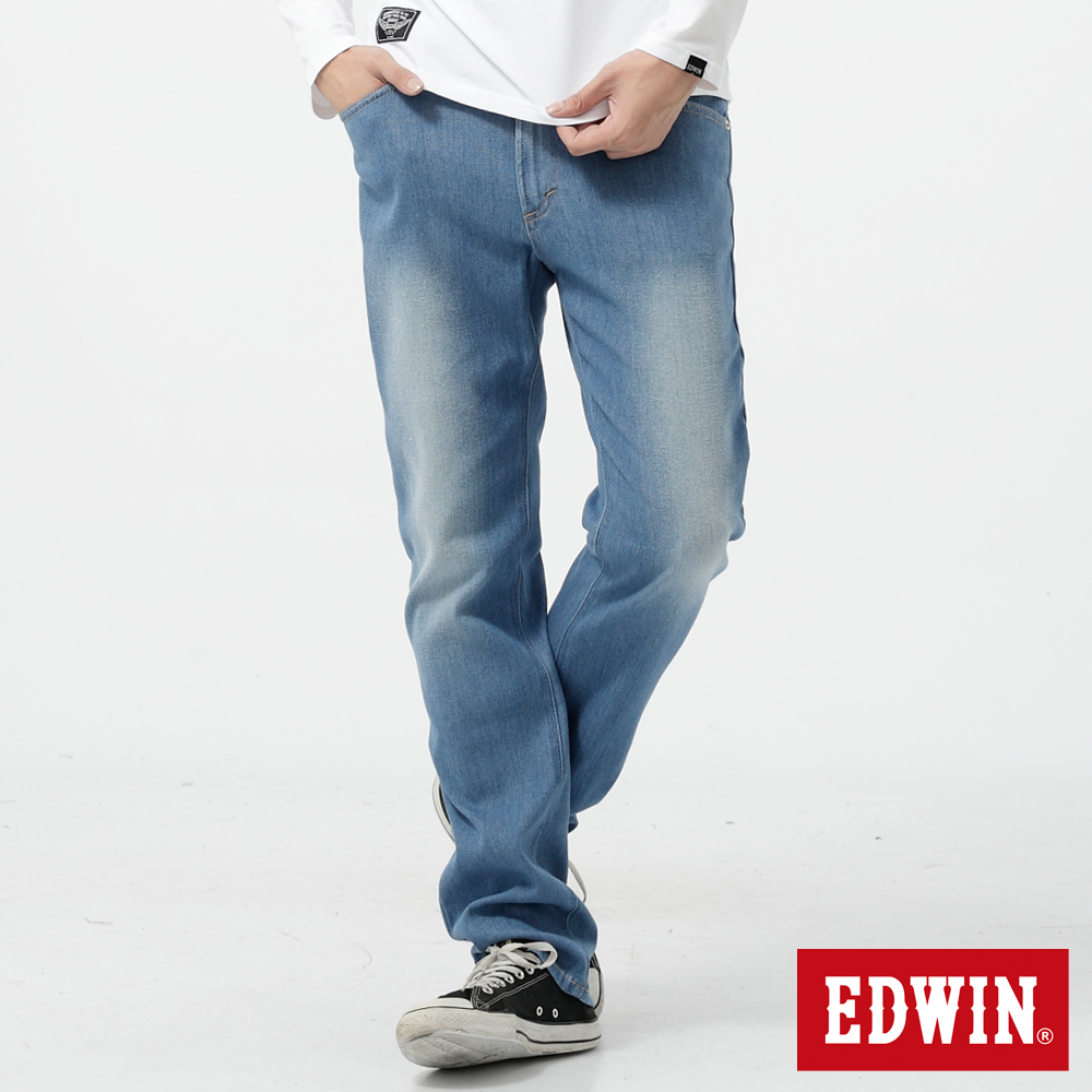 EDWIN 503 FLEX伸縮中直筒牛仔褲-男-漂淺藍