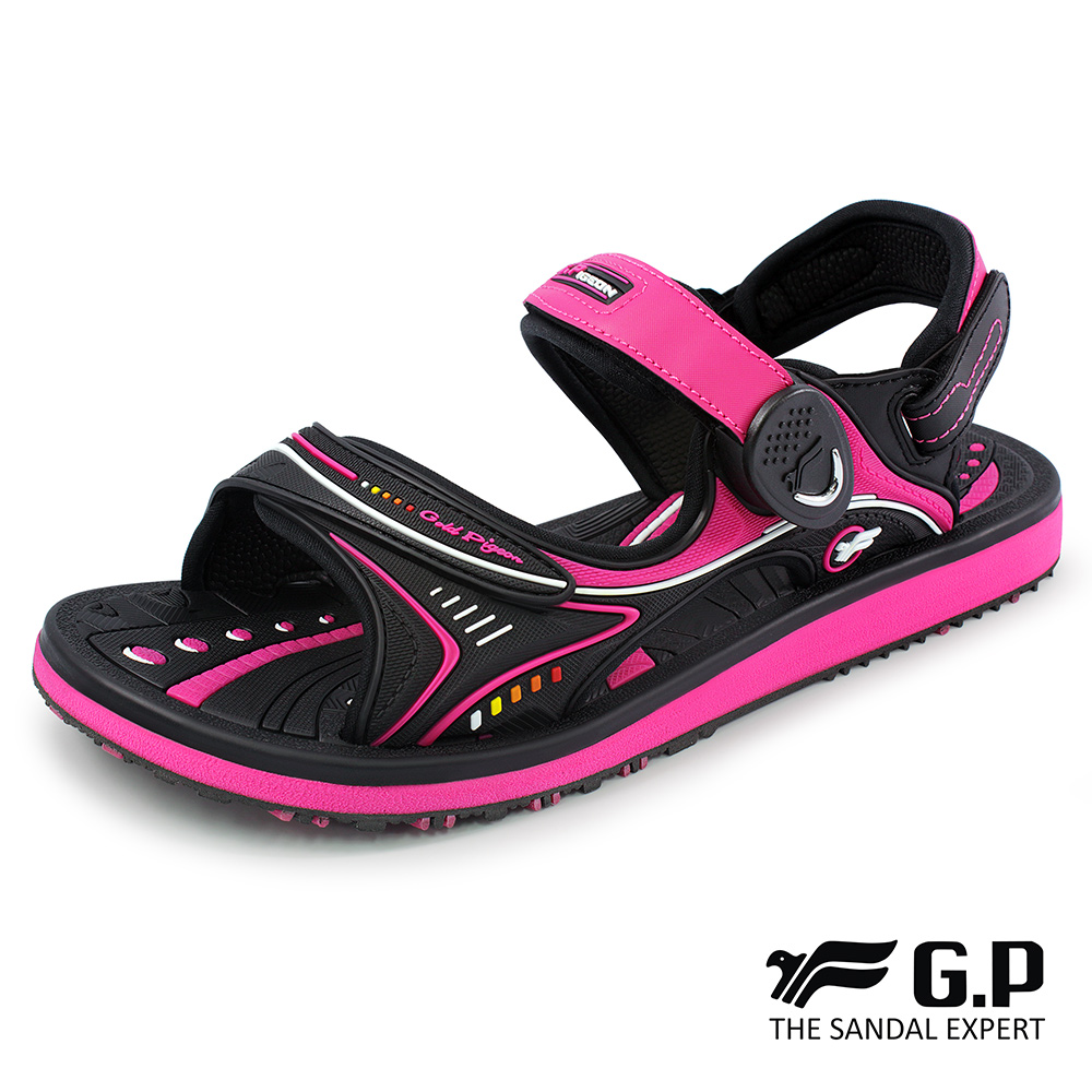 【G.P 女款高彈性舒適磁扣兩用涼拖鞋】G8666BW-黑桃色(SIZE:35-39 共三色)