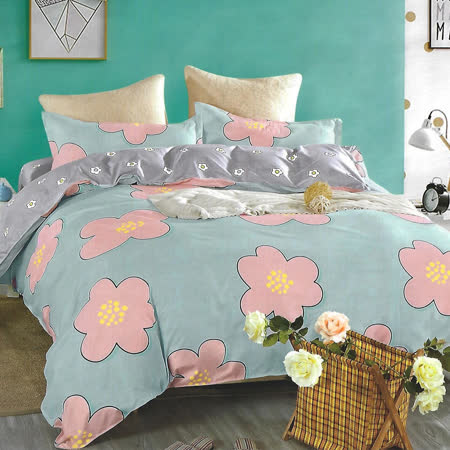 LAMINA 艾莉-柔絲絨四件式兩用被套床包組