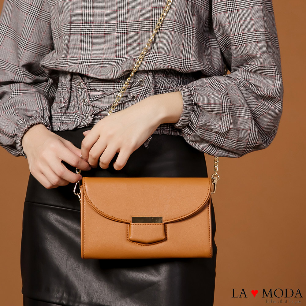 La Moda 約會不敗質感肩背斜背鍊條小包(共2色)