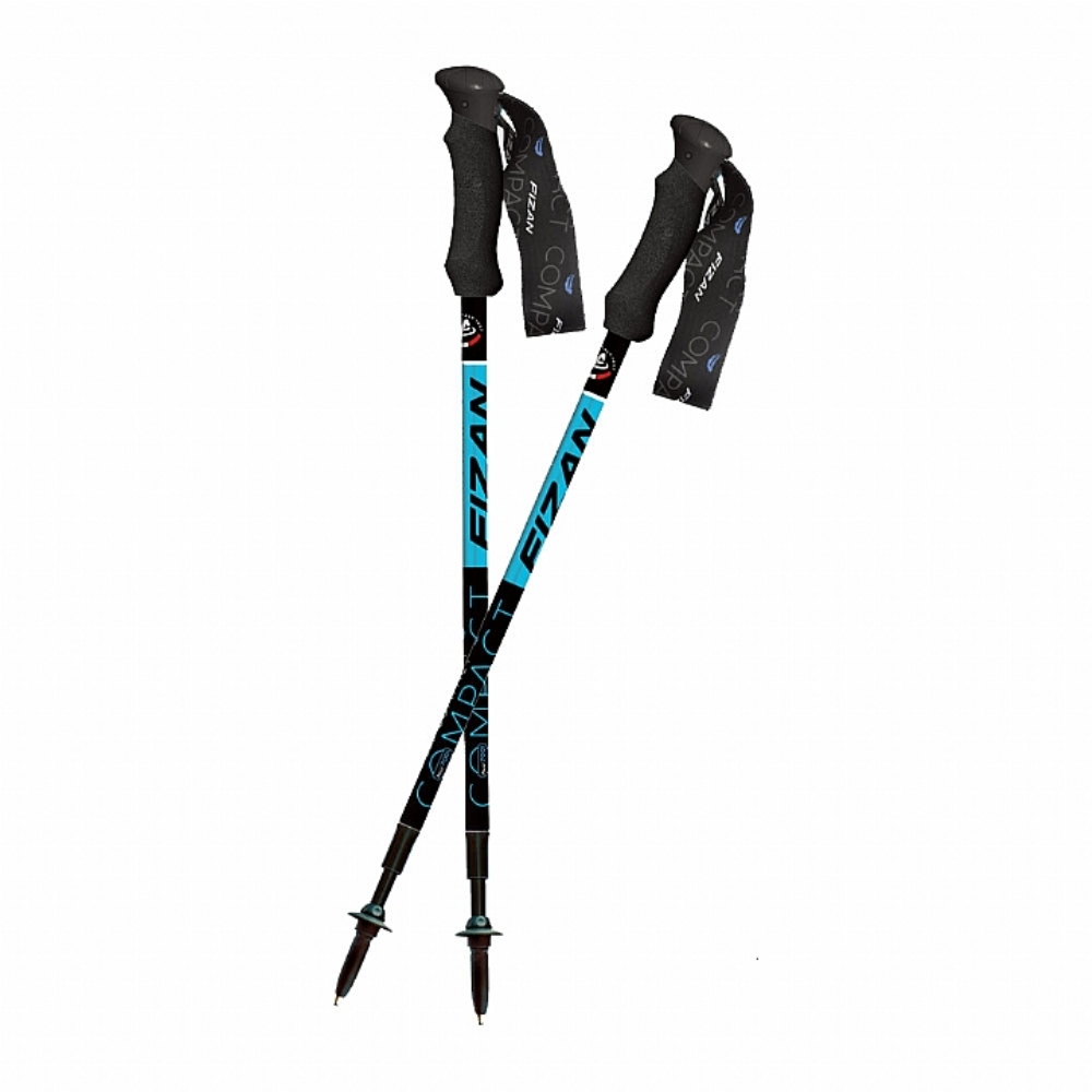 FIZAN 超輕三節式健行登山杖(2入) (藍/黑)
