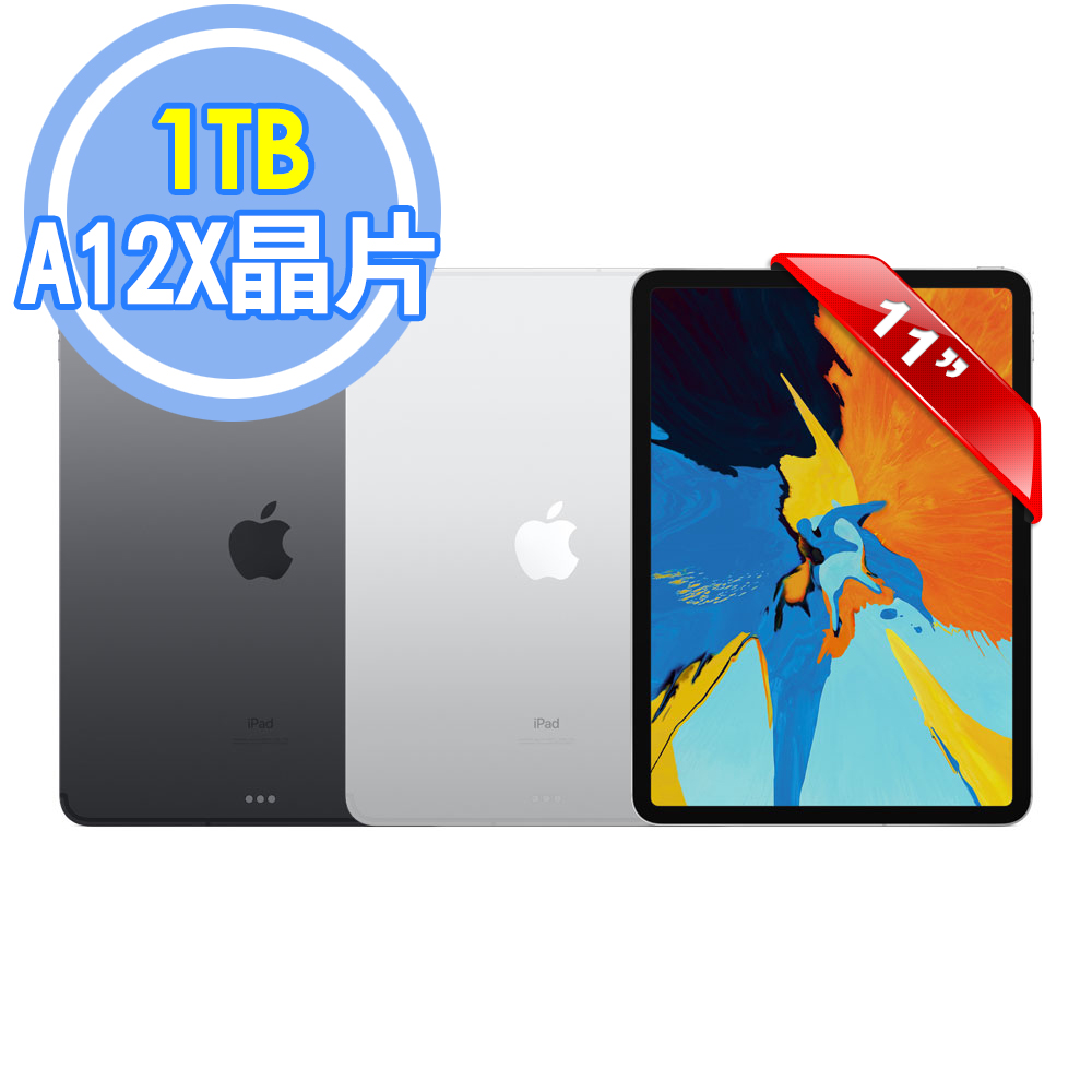 Apple iPad Pro 11吋 Wi-Fi+Cellular 1TB 平板電腦(2018) 超值組合-附抗刮保護貼+背蓋+平板立架