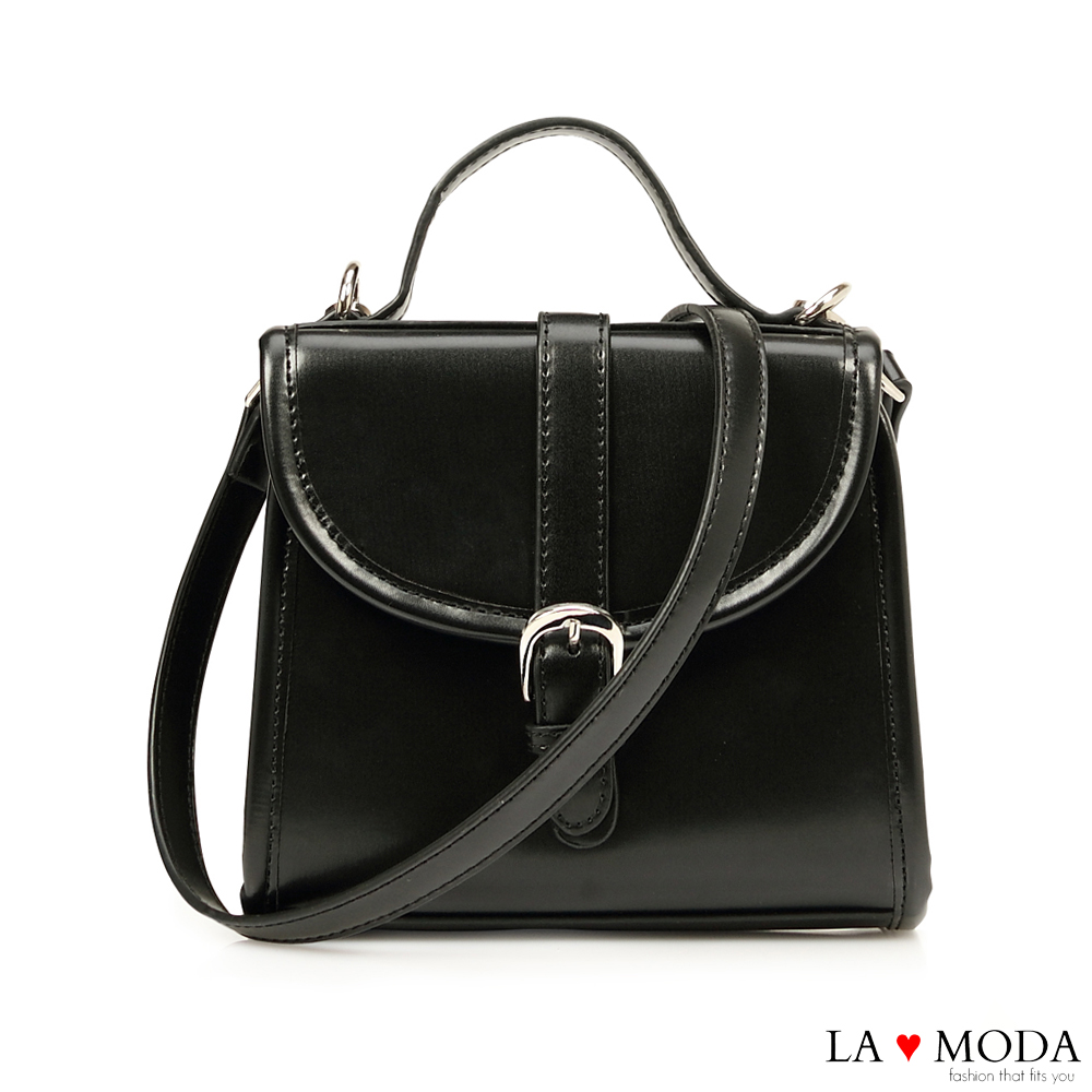 La Moda 約會帶著它~精緻便攜多背法肩背斜背手提小方包(黑色)