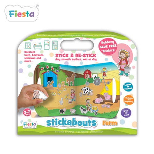 【BabyTiger虎兒寶】英國Fiesta 可攜式趣味主題無痕貼 -農場