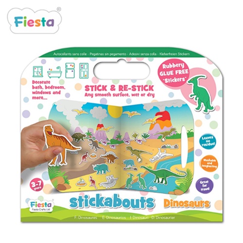 【BabyTiger虎兒寶】英國Fiesta 可攜式趣味主題無痕貼 -恐龍