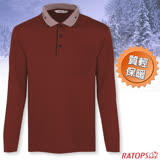 【瑞多仕-RATOPS】男 Thermolite 素面長袖保暖POLO衫.排汗衣.T恤/DB6033 桔磚紅/黑芽
