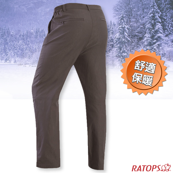 【瑞多仕-RATOPS】男款 彈性刷毛保暖長褲(基本款).健行褲.刷毛褲.外出褲/ 質輕保暖.舒適透氣.易清洗 / DA3711 土壤褐色