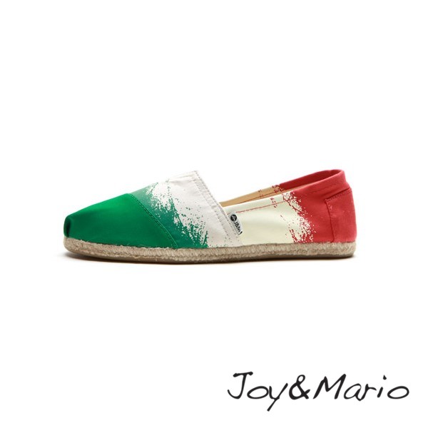 【Joy&Mario】噴濺塗鴉麻邊造型平底鞋 - 01086W GREEN