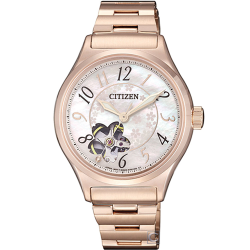 CITIZEN 星辰 春季櫻花機械錶(PC1007-65D)34mm