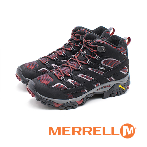 MERRELL MOAB 2 MID GORE-TEX郊山健行鞋 男鞋-紫紅黑