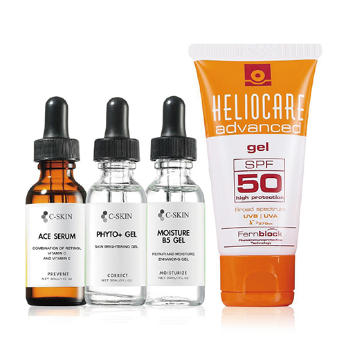 杜克C-SKIN 複方強效ACE精華液30ml+B5保濕凝膠30ml+亮白修護加強劑30ml+艾莉卡防曬凝膠50ml