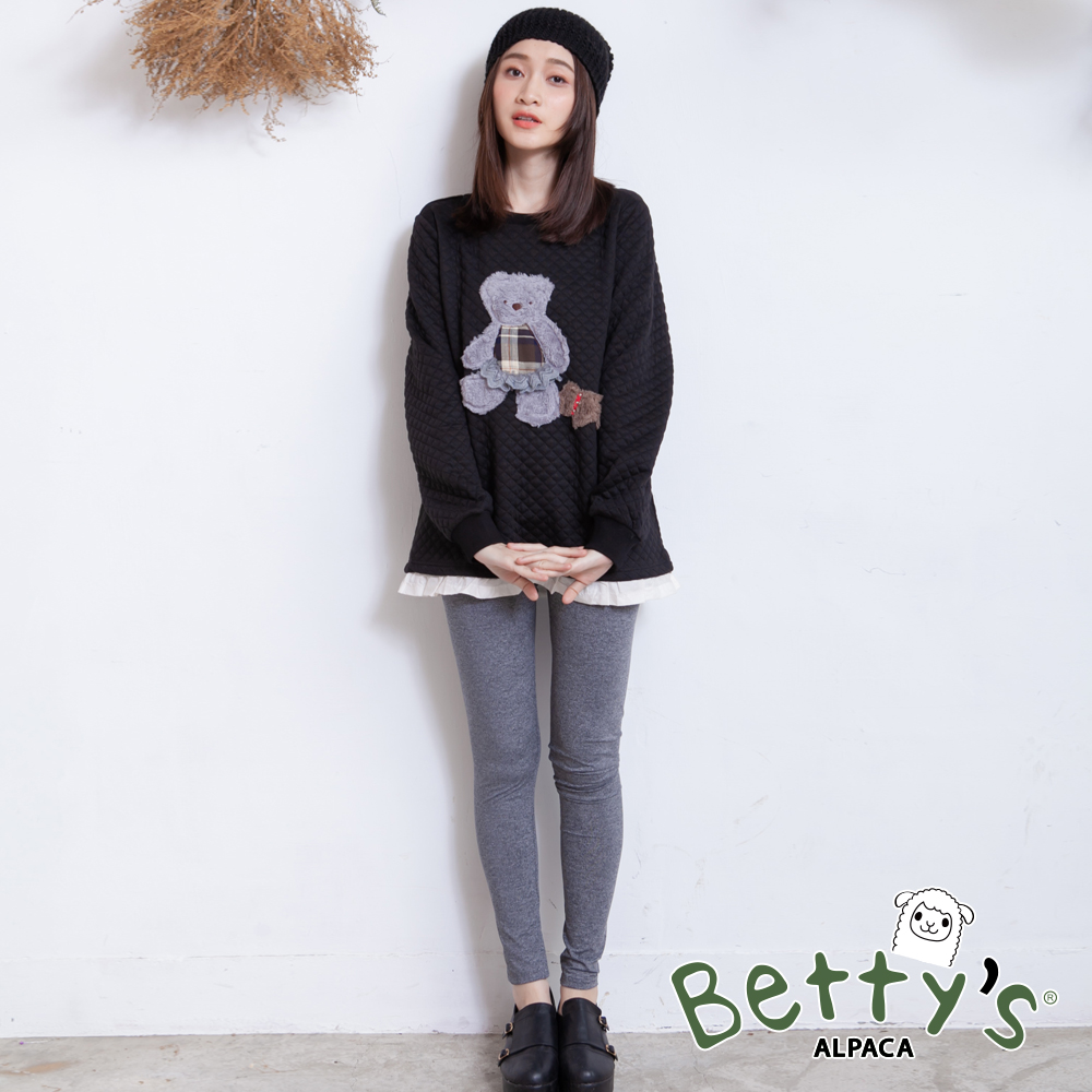 betty’s貝蒂思 顯瘦鬆緊彈性雪花內搭褲(灰色)