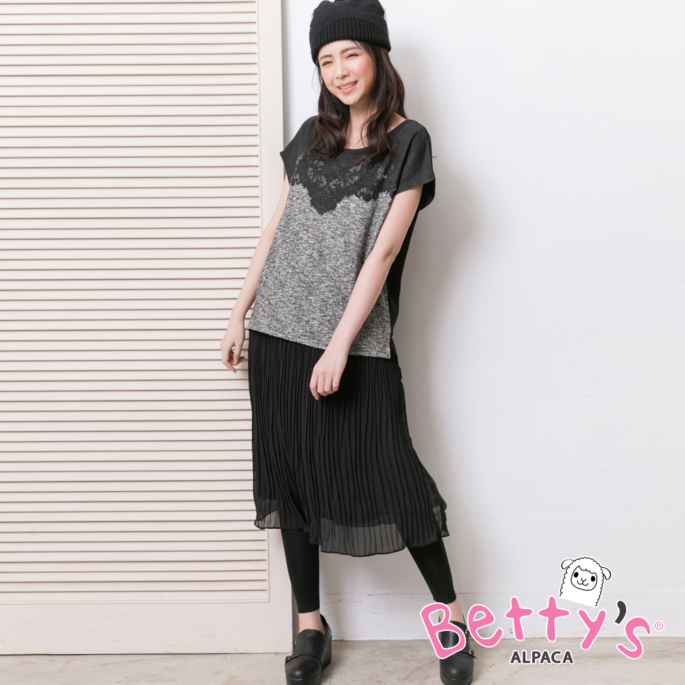 betty’s貝蒂思 百摺鬆緊內搭褲裙(黑色)