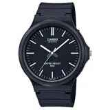 CASIO 卡西歐 簡約指針錶 樹脂錶帶 黑 防水50米 MW-240-1E