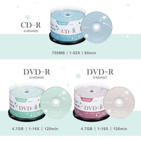 DIOO 櫻花版 52X CD-R 50片桶