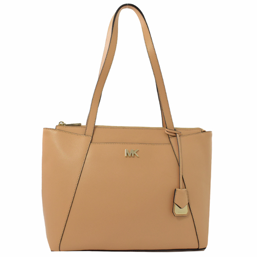 MICHAEL KORS 專櫃款 Maddie 防刮皮革肩背托特包.胡桃奶油