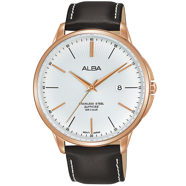 ALBA 雅柏 PRESTIGE系列 潮流時尚手錶-42.5mm/白x玫瑰金(VJ42-X267J/AS9H36X1)