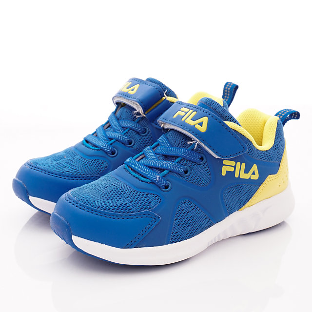 FILA頂級童鞋-潮流輕量慢跑款-404T-399藍黃-(20--23cm)
