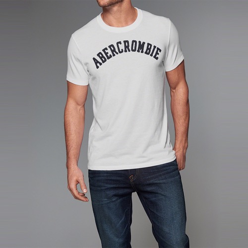 A&F麋鹿Abercrombie&Fitch絕版經典復刻設計短袖T恤-白色 123-238-2009-100