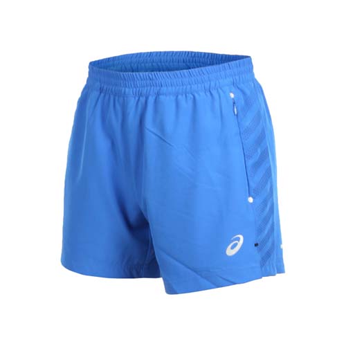 (男) ASICS 慢跑短褲-三分褲 訓練 慢跑 路跑 亞瑟士 藍銀