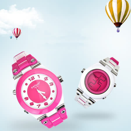 colore TWINS[錶]現心情[錶]出個性[錶]現時尚炫彩數位指針錶M03
