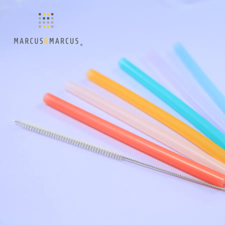 【MARCUS＆MARCUS】動物樂園果凍矽膠吸管7件組(2入組)
