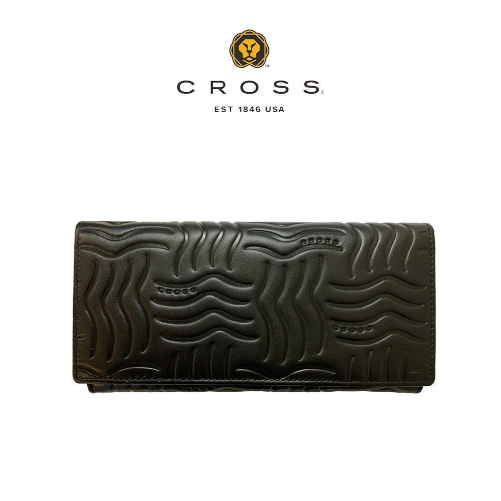 【CROSS】限量1.5折 頂級NAPPA小牛皮雙扣長夾 第一夫人系列 全新專櫃展示品(黑色)