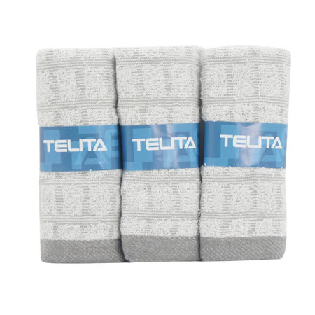 【TELITA】MIT竹炭方格易擰乾毛巾(3條組)