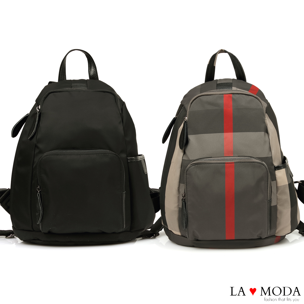 La Moda 出遊首選完全防盜後背拉鍊設計防潑水大容量後背包(共2色)