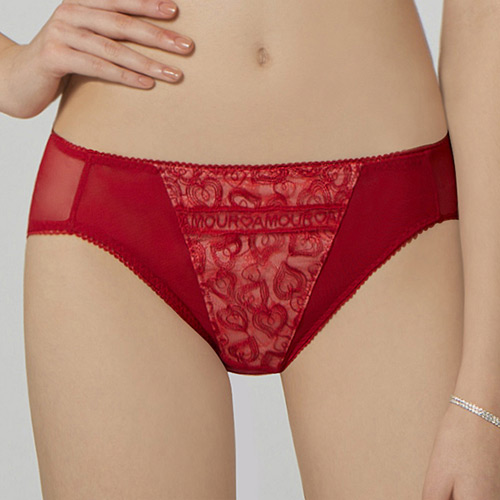 【瑪登瑪朵】La Pretti 低腰三角網內褲(熱力紅)