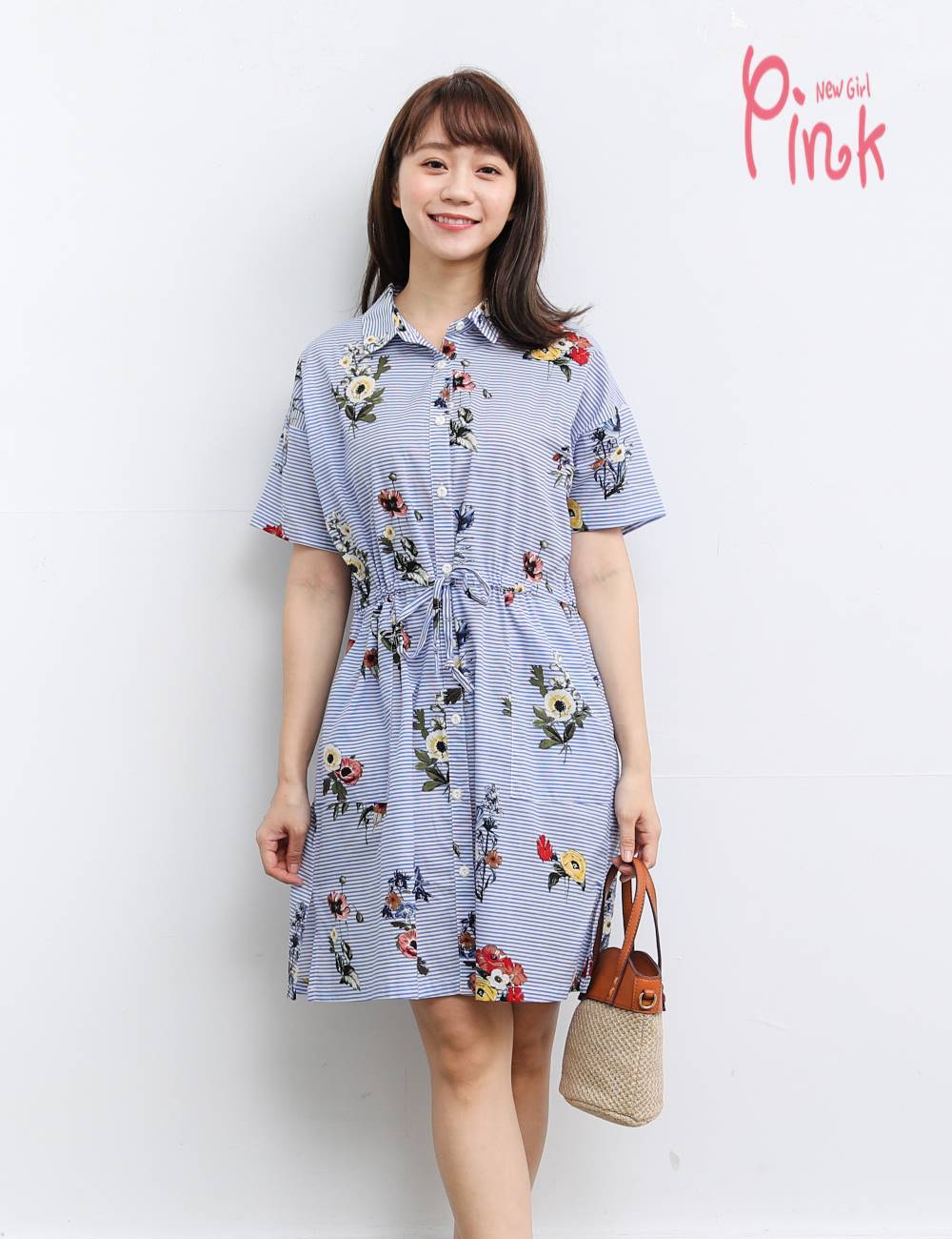 Pink*南洋風夏日洋裝 M2109AD