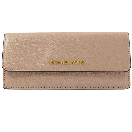 MICHAEL KORS Jet Set 金蔥扣式零錢長夾.芭蕾粉