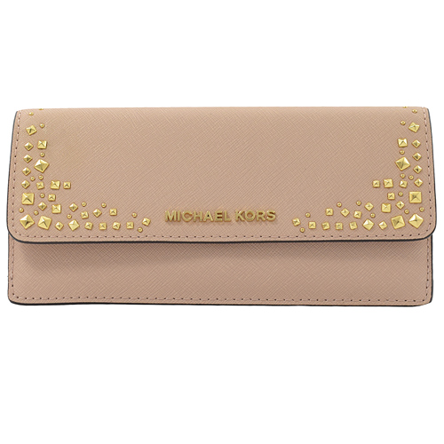MICHAEL KORS GIFTABLES 鉚釘扣式零錢長夾.芭蕾粉
