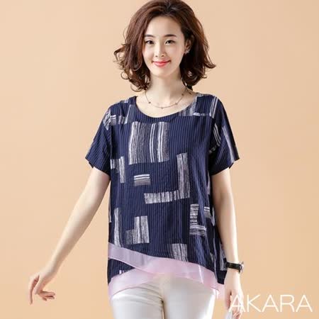 AKARA
浪漫粉紫造型擺褶短袖