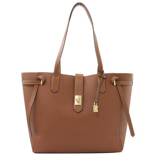 MICHAEL KORS CASSIE LG 撞色肩背托特包.咖色