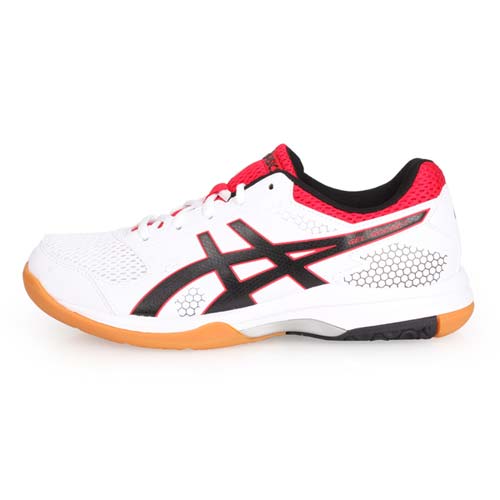 (女) ASICS GEL-ROCKET 8 排羽球鞋-排球 訓練 羽球 亞瑟士 白紅黑