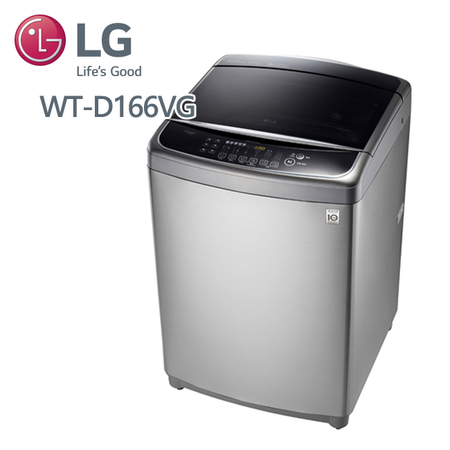 LG樂金6MOTION DD直立式變頻洗衣機 不銹鋼銀 / 16公斤洗衣容量 (WT-D166VG) 含基本安裝+好禮3選1及大同6人份電鍋