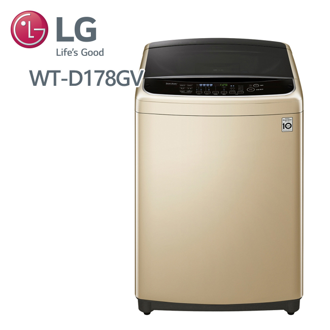 LG 樂金 6MOTION DD直立式變頻洗衣機 星燦金 / 17公斤洗衣容量 (WT-D178GV)送基本安裝+好禮3選1