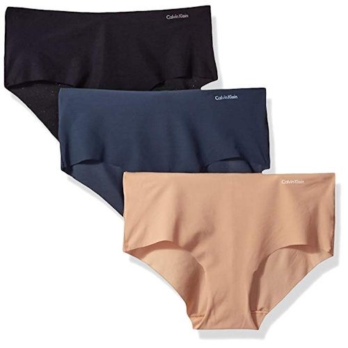 【Calvin Klein】2019女無縫超細纖維黑藍焦糖色三角內著混搭3件組【預購】