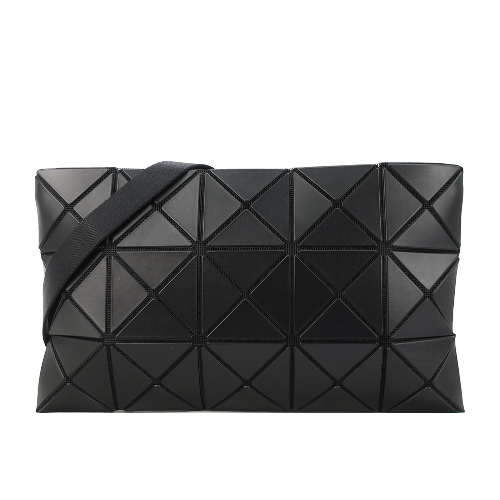 ISSEY MIYAKE 三宅一生BAOBAO 3x5 皮革斜背包(黑)