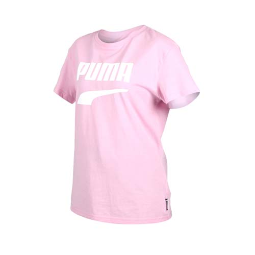 (女) PUMA DOWNTOWN 流行系列短袖T恤-慢跑 路跑 短T 粉紅白