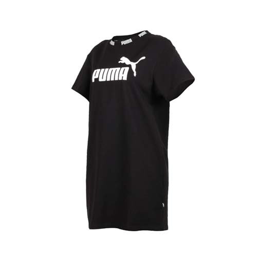 (女) PUMA AMPLIFIED 基本系列短袖連身裙-長版T恤 裙子 黑白