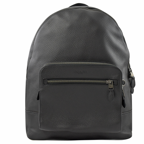 COACH 經典LOGO烙印雙層商務後背包.黑